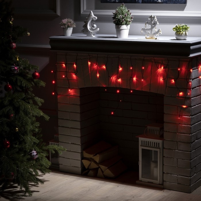 Гирлянда «Бахрома» 1.8 х 0.5 м, IP20, тёмная нить, 48 LED, свечение красное, 8 режимов, 220 В Гирлянда «Бахрома» 1.8 х 0.5 м, IP20, тёмная нить, 48 LED, свечение красное, 8 режимов, 220 В