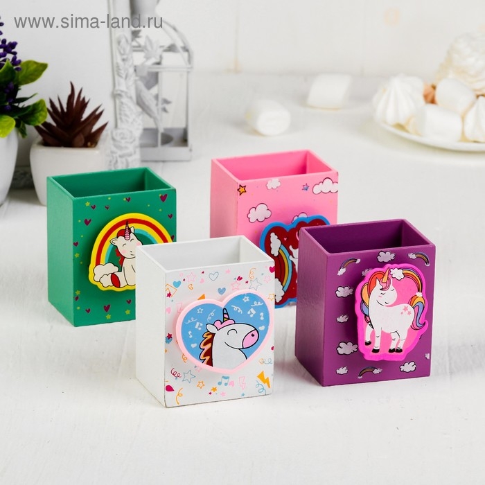 Карандашница «Единороги», 7 × 5 × 8 см, МИКС Карандашница «Единороги», 7 × 5 × 8 см, МИКС