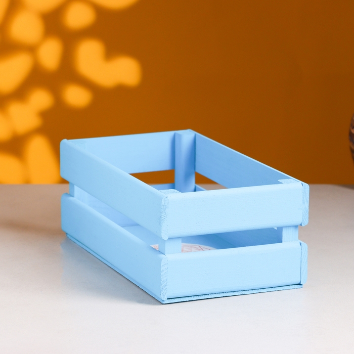 Кашпо деревянное 24.5×13.5×9 см  Кашпо деревянное 24.5×13.5×9 см "Двушка Лайт", двухреечное, голубой Дарим Красиво