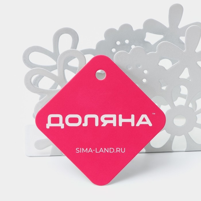 Салфетница «Цветы», 13×4,5×9 см, цвет белый Салфетница «Цветы», 13×4,5×9 см, цвет белый