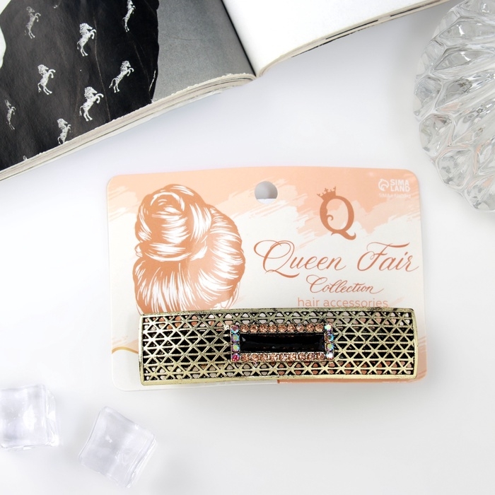 Заколка-автомат Заколка-автомат "Роуз" прямой, 8,5 см, тёмное золото