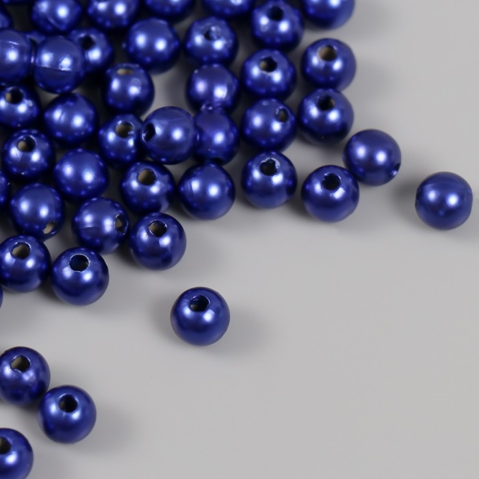 Набор бусин "Жемчуг" d 6 мм, 250 гр, нежно-синий