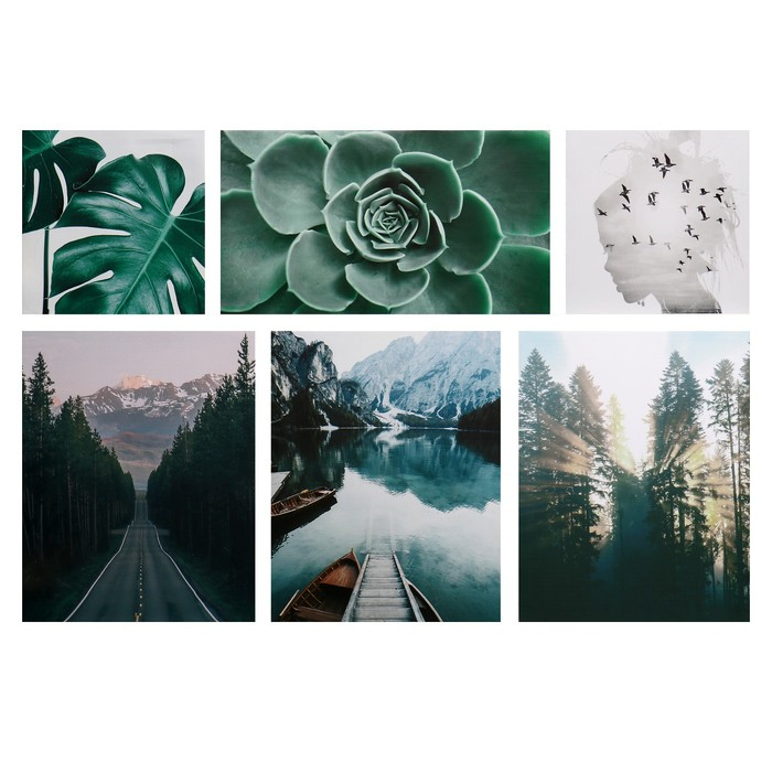 Модульная картина  Модульная картина "Вечер" 114х70 см (30х30, 30х30, 38х47, 38х47, 38х47, 54х30) 114х70 см