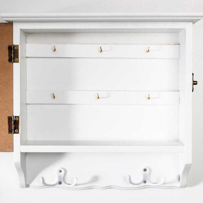 Ключница дерево 6 крючков Ключница дерево 6 крючков "Анютины глазки в горшочках" 24х8,7х26 см