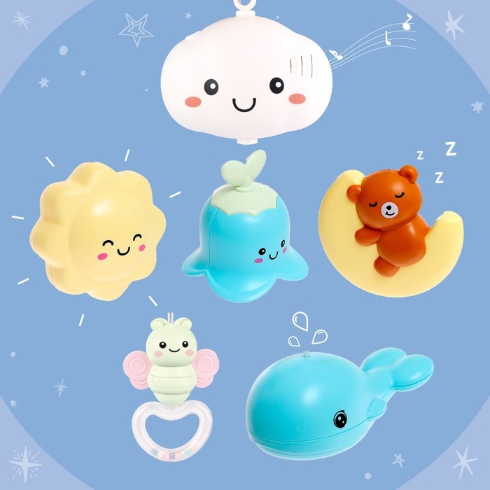 Мобиль музыкальный «Волшебные сны», звук, свет, цвет голубой Мобиль музыкальный «Волшебные сны», звук, свет, цвет голубой