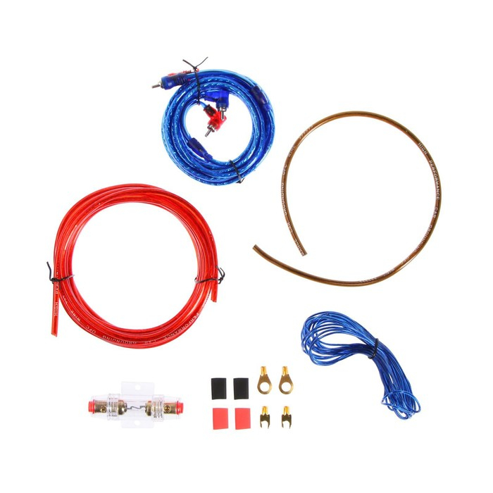 Установочный комплект проводов 8GA, 1500 Вт, 4 предмета Установочный комплект проводов 8GA, 1500 Вт, 4 предмета