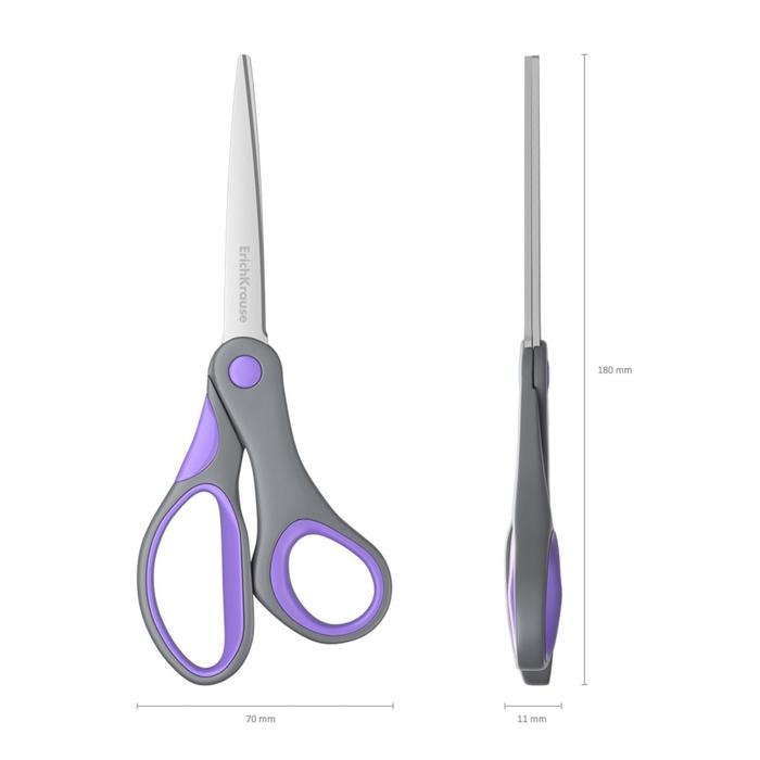 Ножницы ErichKrause Comfort, 18 см, ручки с противоскользящими резиновыми вставками, МИКС Ножницы ErichKrause Comfort, 18 см, ручки с противоскользящими резиновыми вставками, МИКС