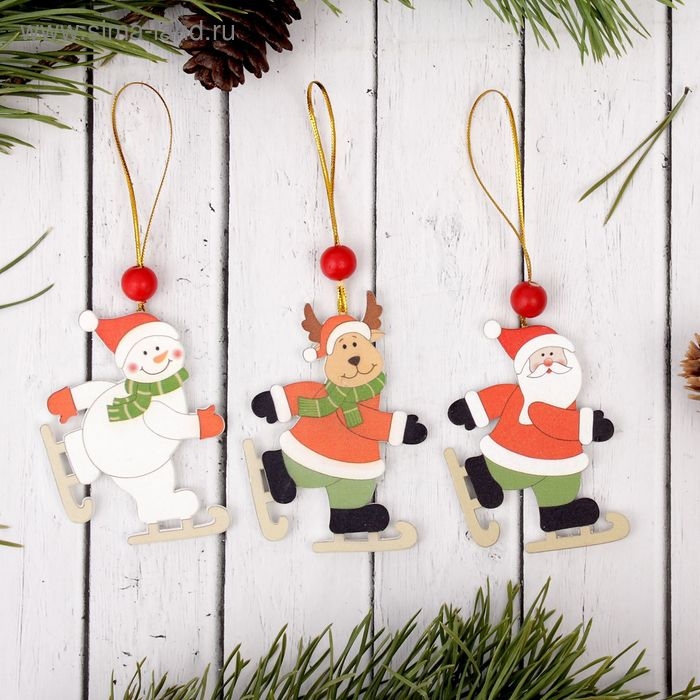 Подвеска новогодняя Подвеска новогодняя "Весёлые катания", МИКС, односторонняя