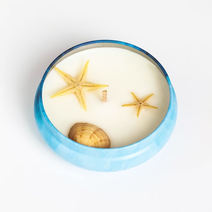 Свеча ароматическая из соевого воска с сухоцветом "Морской бриз", 3х8,5 см, 110 г