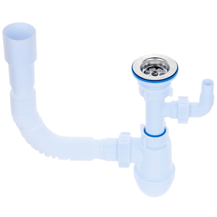 Сифон для раковины  Сифон для раковины "АНИ Пласт" C0315, сифон 1 1/2", отвод стир. машины, гибкая труба