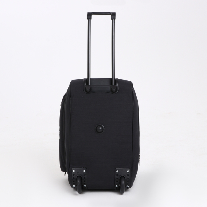 Сумка дорожная на колёсах, отдел на молнии, с увеличением, 2 наружных кармана, цвет чёрный Сумка дорожная на колёсах, отдел на молнии, с увеличением, 2 наружных кармана, цвет чёрный
