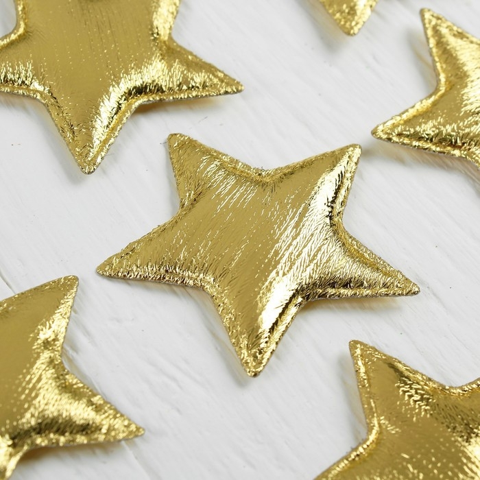 Звёздочки декоративные, набор 12 шт., размер 1 шт. 5.5 × 5.5 см, цвет золото Звёздочки декоративные, набор 12 шт., размер 1 шт. 5.5 × 5.5 см, цвет золото