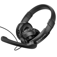 Наушники Borofone BO102, игровые, накладные, микрофон, 3.5 мм, 1.2 м, чёрные