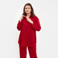 Костюм женский (рубашка, брюки) MINAKU: Silk pleasure цвет красный, размер 54