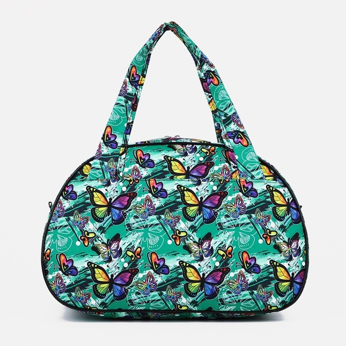 Сумка дорожная женская на молнии, наружный карман, цвет зелёный Сумка дорожная женская на молнии, наружный карман, цвет зелёный