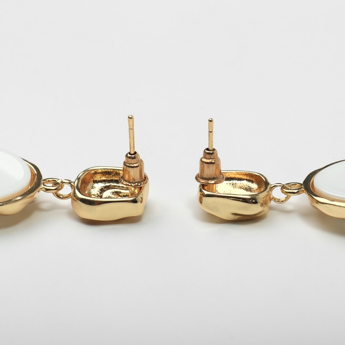 Серьги с жемчугом «Эксклюзив» мятый круг, цвет золото Серьги с жемчугом «Эксклюзив» мятый круг, цвет золото