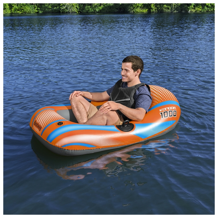 Лодка надувная Bestway Kondor 1000 Raft, 149x85 см, одноместная, 61136 Лодка надувная Bestway Kondor 1000 Raft, 149x85 см, одноместная, 61136
