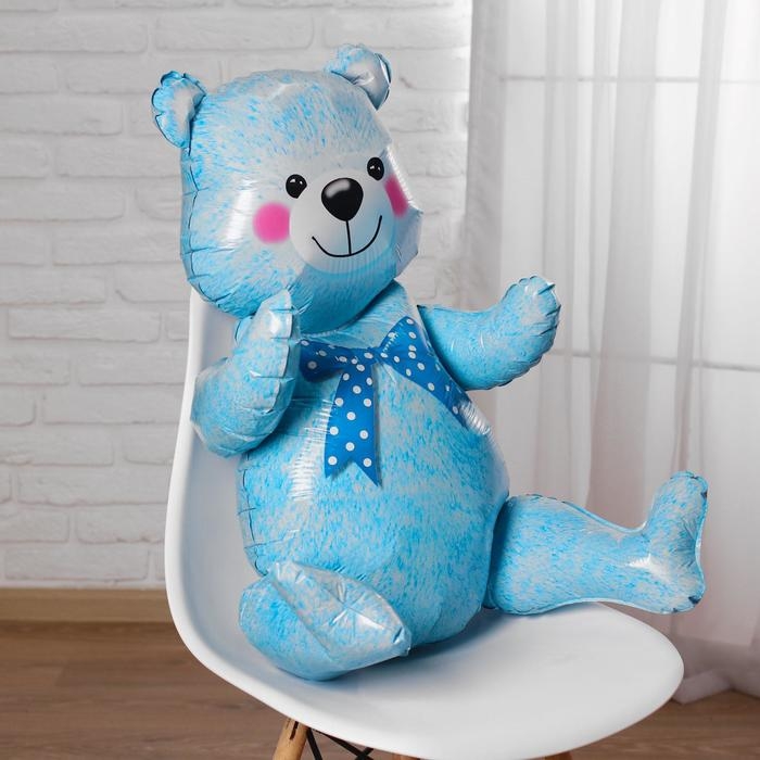 Шар фольгированный 36 Шар фольгированный 36" «Мишка», цвет голубой, под воздух