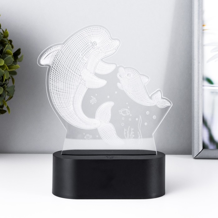 Светильник сенсорный Светильник сенсорный "2 дельфина" LED USB (90см) от батареек 3xАА черный 15х5,5х17,8 см RISALUX 765