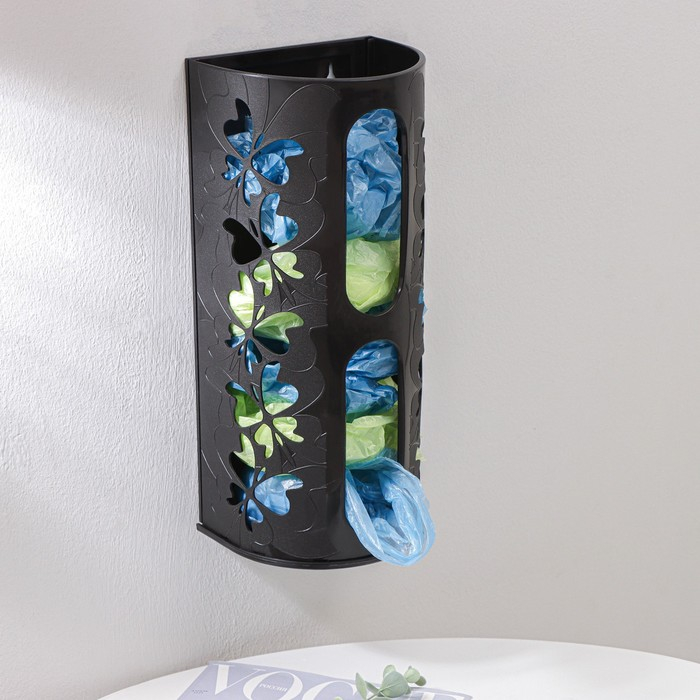 Корзина для пакетов Fly, 16,8×13,3×37,5 см, цвет чёрный Корзина для пакетов Fly, 16,8×13,3×37,5 см, цвет чёрный