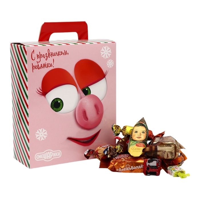 Новый год. Подарочный набор конфет  Новый год. Подарочный набор конфет "Смешарики", 750 г