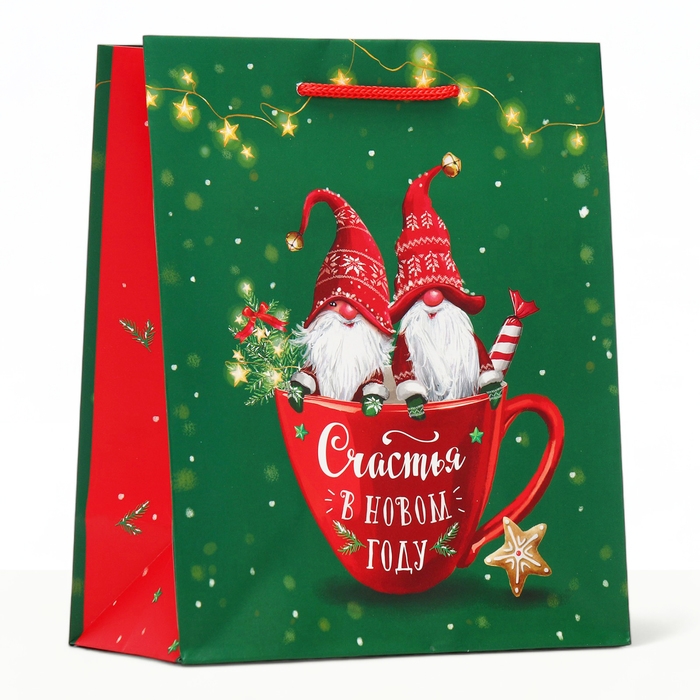 Новый год. Пакет подарочный Новый год. Пакет подарочный "Братья эльфы", 18 х 22,3 х 10 см.