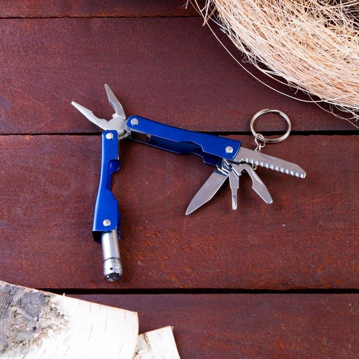 Мультитул 6в1 с фонариком, рукоять глянцевая, Мультитул 6в1 с фонариком, рукоять глянцевая,