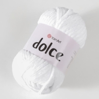 Пряжа "Dolce" 100% микрополиэстер 120м/100гр (741 белый)