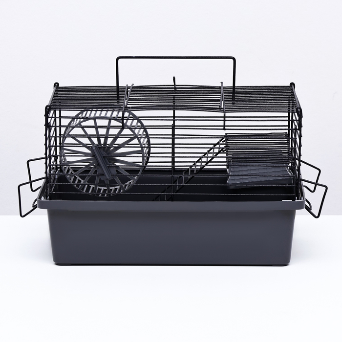 Клетка-мини для грызунов Клетка-мини для грызунов "Пижон" №2, укомплектованная, 27 х 15 х 16 см, серая