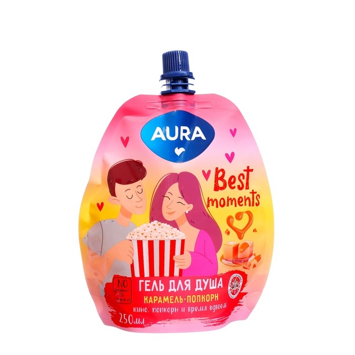 Подарочный набор косметики AURA  Подарочный набор косметики AURA "Карамель и Авокадо": гель для душа, 250 мл + крем для рук и тела,100 мл