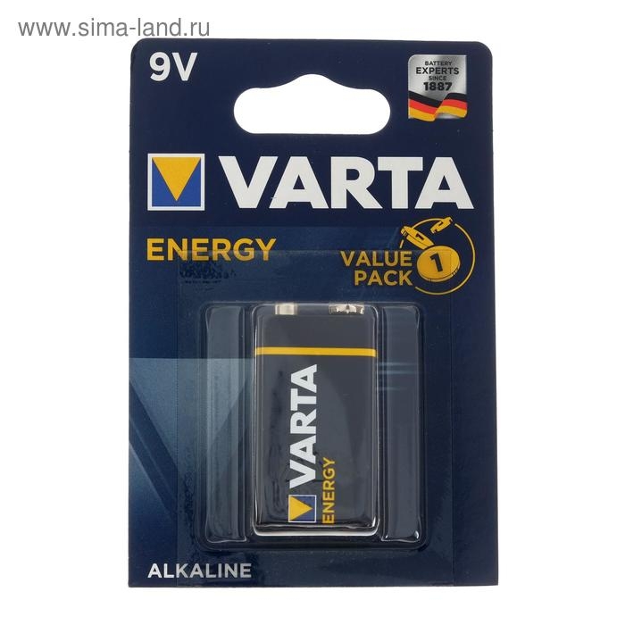 Батарейка алкалиновая Varta Energy, 6LR61-1BL, 9В, крона, блистер, 1 шт. Батарейка алкалиновая Varta Energy, 6LR61-1BL, 9В, крона, блистер, 1 шт.