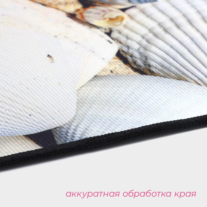 Коврики для ванной и туалета Доляна «Ракушки», 2 шт: 40×45 см, 45×75 см
