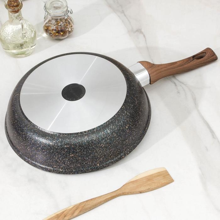 Сковорода KUKMARA Granit ultra blue, d=26 см, пластиковая ручка, стеклянная крышка, антипригарное покрытие Сковорода KUKMARA Granit ultra blue, d=26 см, пластиковая ручка, стеклянная крышка, антипригарное покрытие