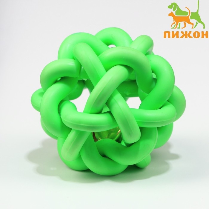 Игрушка резиновая  Игрушка резиновая "Молекула" с бубенчиком, 4 см, зелёная