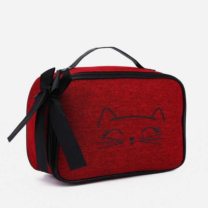 Косметичка на молнии, цвет бордовый