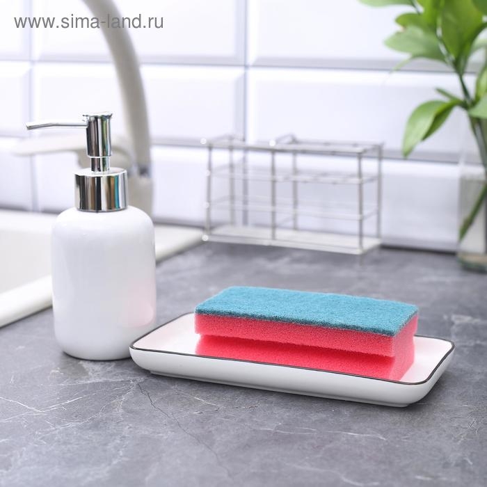 Губка для мытья посуды Доляна «Генеральная уборка», 12×6×4 см, 6 шт Губка для мытья посуды Доляна «Генеральная уборка», 12×6×4 см, 6 шт