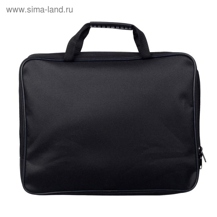 Папка с ручками текстильная А4, 370 х 290 х 50 мм, Calligrata, 1С15 Папка с ручками текстильная А4, 370 х 290 х 50 мм, Calligrata, 1С15 "Кингисепп", внешний/внутренний карман, черный