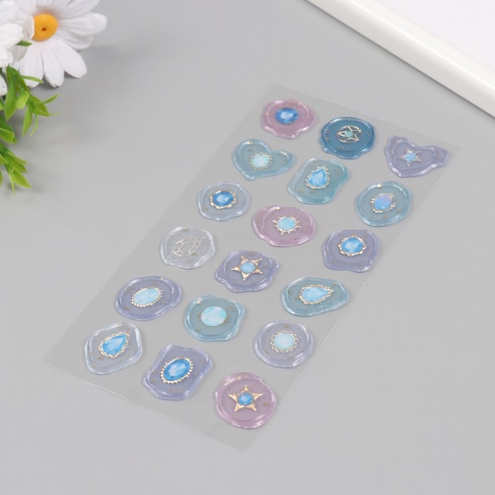 Наклейки для творчества пластик Наклейки для творчества пластик "Голубые богатства" 9,3х20,4 см