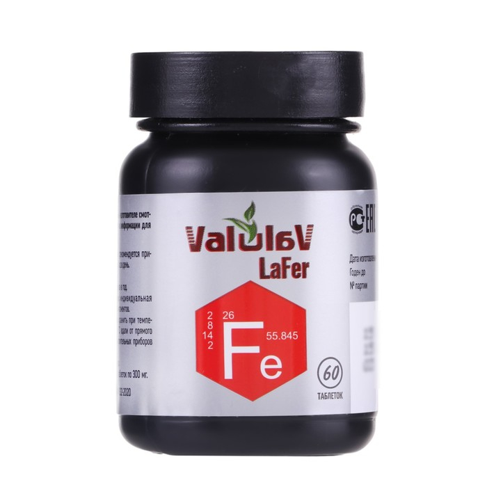 Таблетки ValulaV LaFer, нормализация гемоглобина, 60 шт. Таблетки ValulaV LaFer, нормализация гемоглобина, 60 шт.