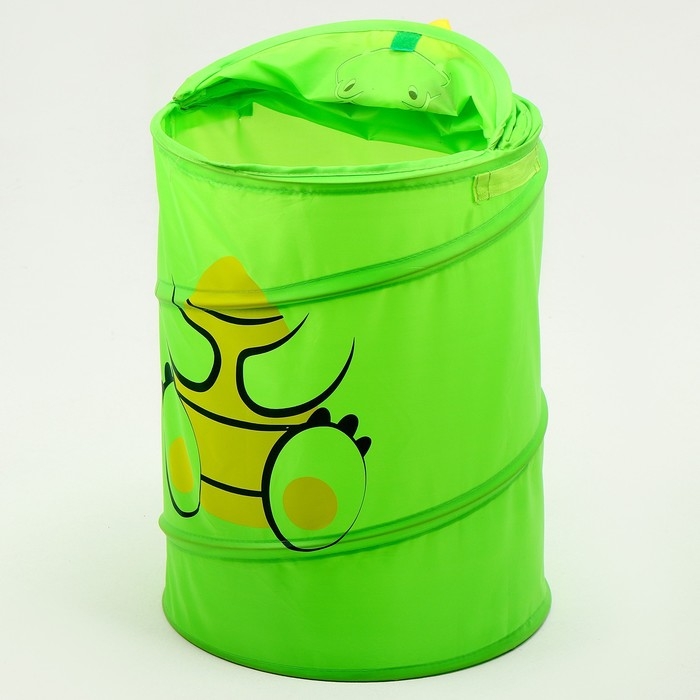 Корзина для хранения игрушек «Динозаврик» с ручками и крышкой, 55 х 33 х 33 см, зелёная Корзина для хранения игрушек «Динозаврик» с ручками и крышкой, 55 х 33 х 33 см, зелёная