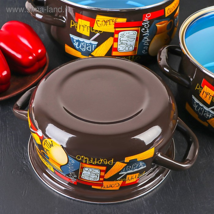 Набор кастрюль «Капучино», 3 предмета: 2 л, 3 л, 4 л, индукция Набор кастрюль «Капучино», 3 предмета: 2 л, 3 л, 4 л, индукция