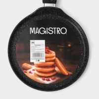 Сковорода блинная Magistro Dark, d=24 см, ручка soft-touch, антипригарное покрытие, индукция, цвет чёрный