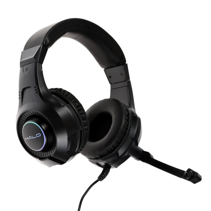 Наушники Qumo HALO, игровые, микрофон, 2х3.5+USB, 2м, подсветка, чёрные Наушники Qumo HALO, игровые, микрофон, 2х3.5+USB, 2м, подсветка, чёрные
