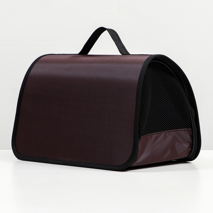 Сумка-переноска для животных жесткая без ремня №2, 40х21х25 см, нейлон, коричневая Сумка-переноска для животных жесткая без ремня №2, 40х21х25 см, нейлон, коричневая