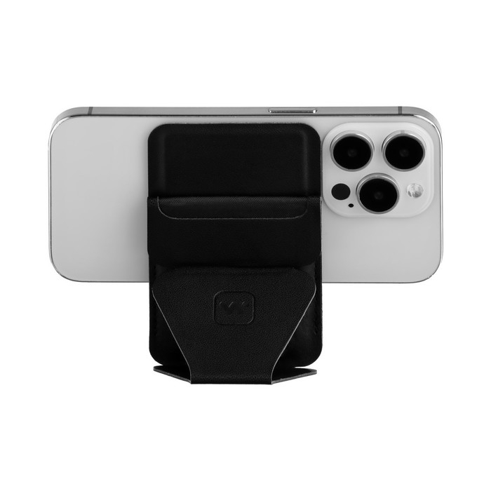 Магнитный кошелёк-подставка Windigo, поддержка Magsafe, для iPhone 12/13/14/15, графитовый чёрный