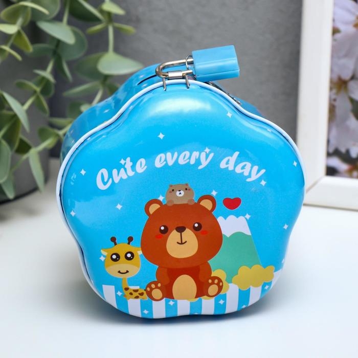 Копилка металл цветочек Копилка металл цветочек "Зверушка" МИКС 7,2х9,5х9,5 см