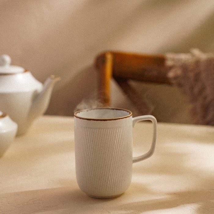 Кружка фарфоровая SL Home &laquo;Волна в камне&raquo;, 350 мл, цвет белый