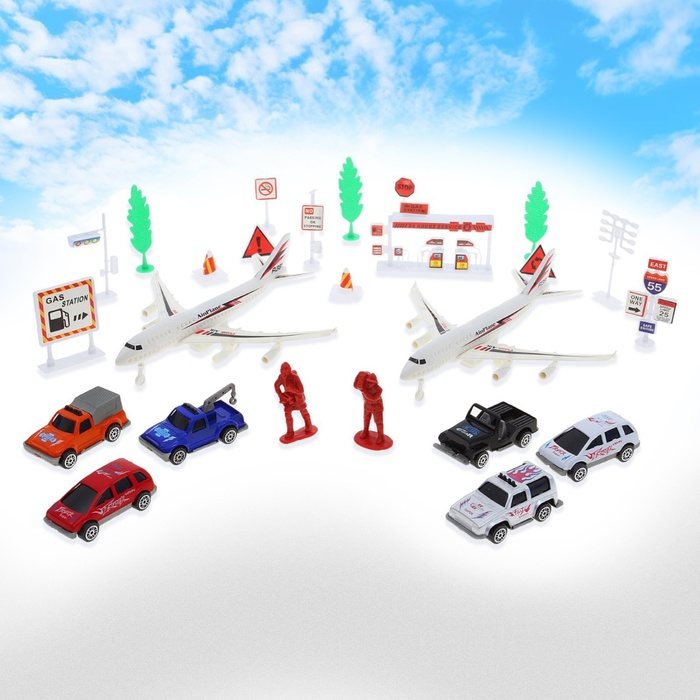 Игровой набор с инерционным транспортом «Аэропорт», МИКС Игровой набор с инерционным транспортом «Аэропорт», МИКС