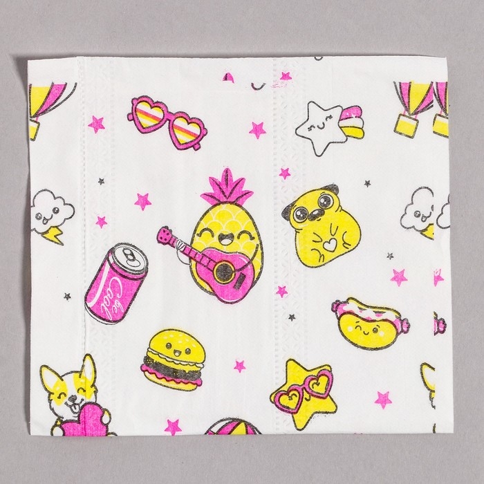 Салфетки бумажные Салфетки бумажные "Стикер",60 шт в пакете, трёхслойные