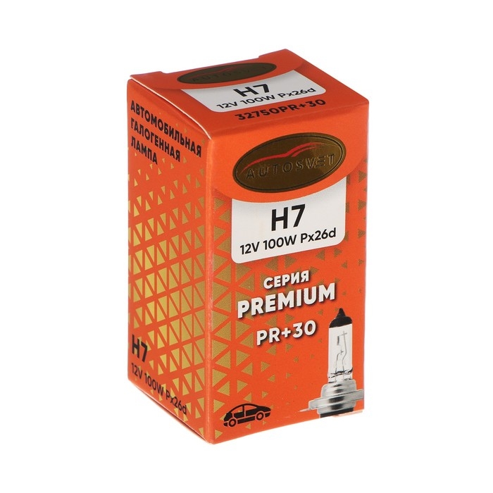 Лампа автомобильная АВТОСВЕТ, H7, 12 В, 100 Вт, Рх26d Лампа автомобильная АВТОСВЕТ, H7, 12 В, 100 Вт, Рх26d